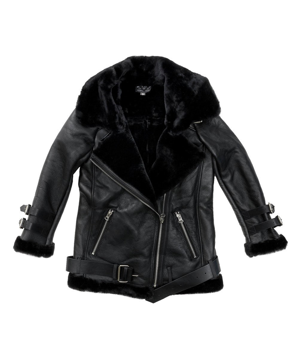 Nappa Biker Sheepskin Jacket - Women Secondary image