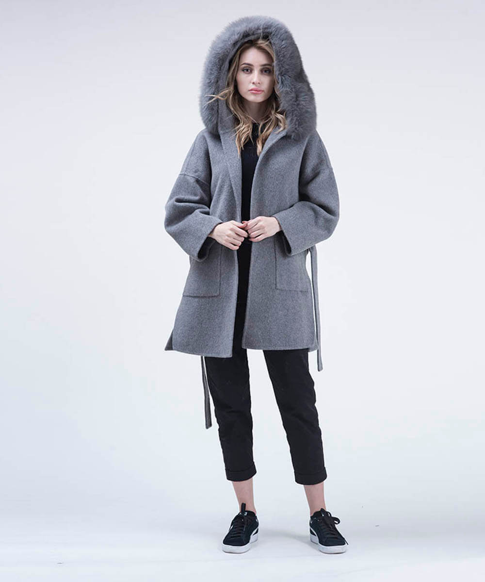 Cashmere Wool Fox Fur Coat - Women - UGG Specialist Australia Main image