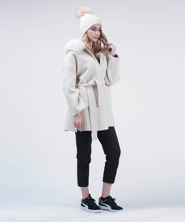 Cashmere Wool Fox Fur Coat - Women - UGG Specialist Australia