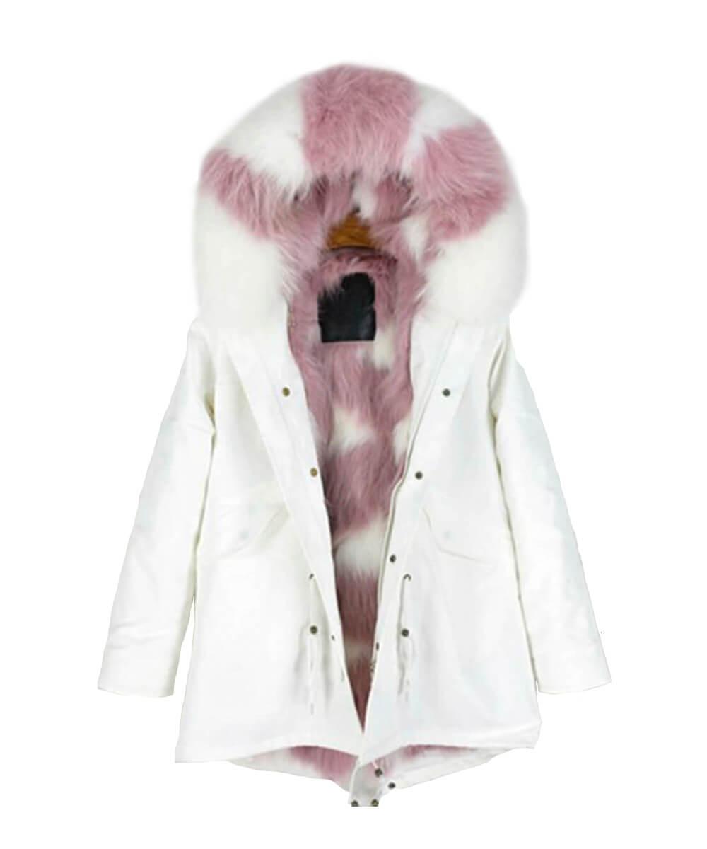 Parka Jacket White & Pink - Women Secondary image